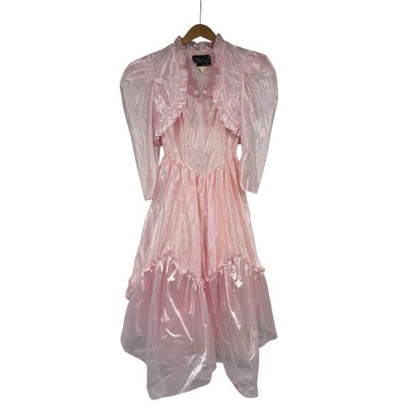 Vintage Steppin Out 80’s Pink Strapless Prom Cocktail Dress W/ Bolero Size 7 - Picture 1 of 12